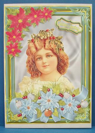 Christmas Vintage Girl Quick Card by Cheryl French