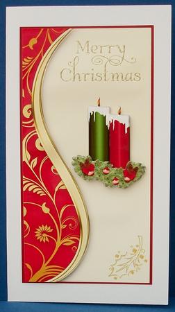 Christmas Candles Dl Card by Cheryl French