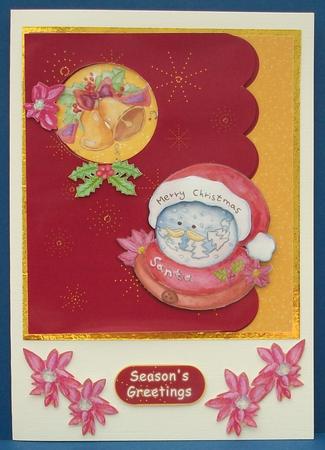 Merry Christmas- Santa Globe by Cheryl French