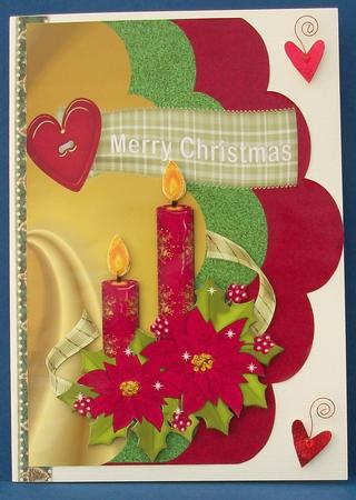 Scallop Edge Merry Christmas Candle by Cheryl French