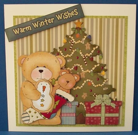 Warm Winter Wishes Teddy Decoupage by Cheryl French