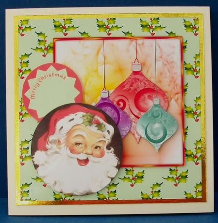 Santa Square Card Front by Cheryl French