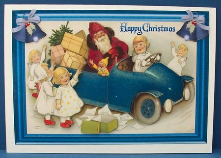 Christmas Santa & His Helpers Decoupage Topper by Cheryl French