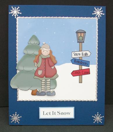 Cute Christmas Card with Topper and 3 Text Toppers to Choose by Cheryl French