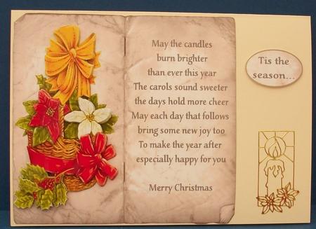 Poinsettia and Holly Card Front by Cheryl French