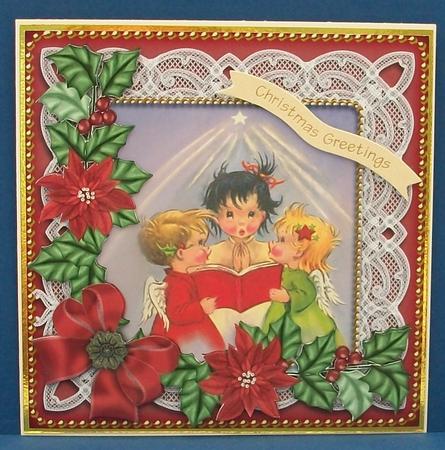 Carol Singers Red Poinsettia 3D Decoupage Step by Step by Cheryl French