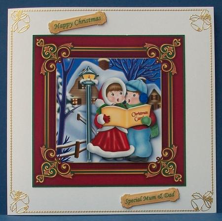 Vintage Children Carollers Christmas Decoupage by Cheryl French