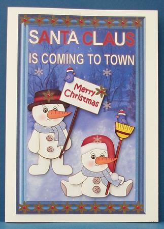 Christmas Snowmen in the Snow Decoupage Topper by Cheryl French