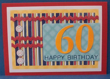 Male Stripes - 60th Birthday Card by Cheryl French