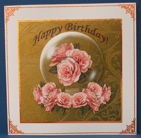 Snow Globe with Roses by Cheryl French