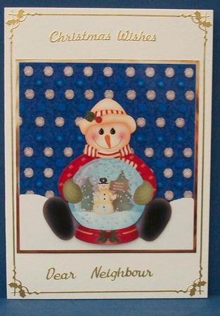 Snowman with His Snowglobe by Cheryl French