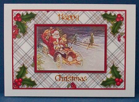 Vintage Santa Driving by Cheryl French
