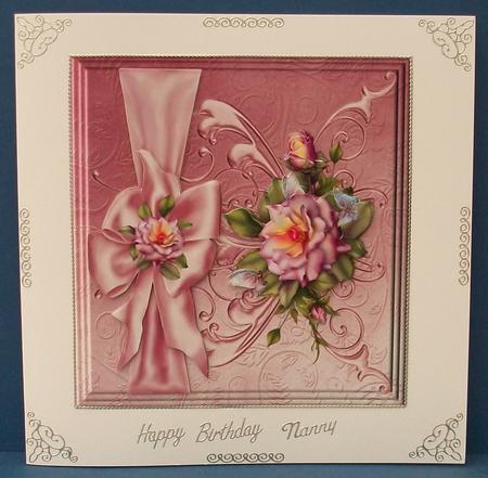 Pink Roses on a Stepped Padded Topper by Cheryl French