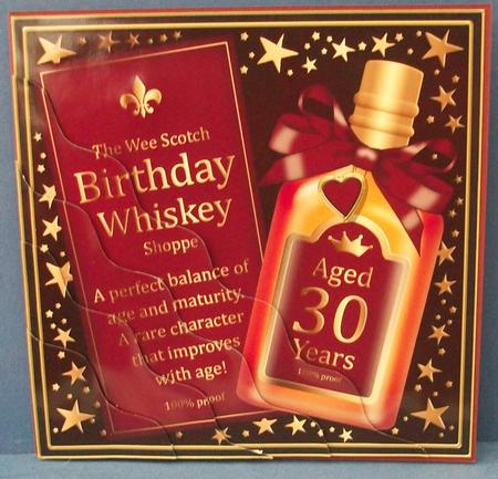 30th Birthday Whisky Wavy Corner Side Stacker Topper by Cheryl French