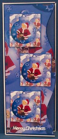 Wavy Dl Teddy Santa Christmas Card by Cheryl French