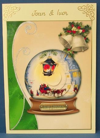 Christmas Vintage Stagecoach Snowglobe by Cheryl French