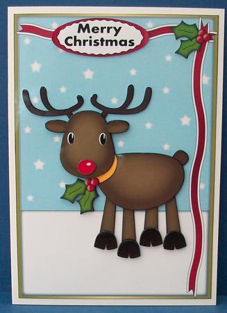 Rudolf the Red Nose Reindeer Decoupage by Cheryl French