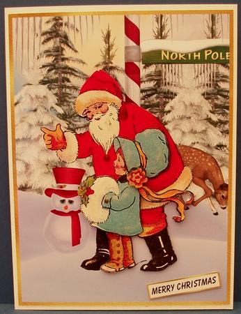 Santa and Little Girl Decoupage by Cheryl French