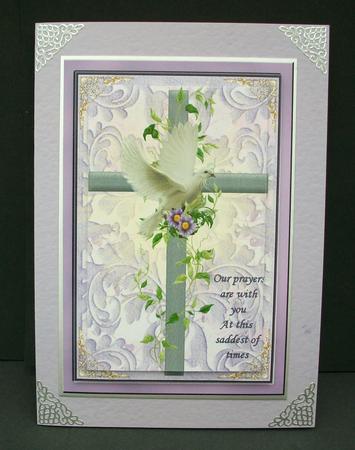 Cross and Dove Pyramid Sympathy Card by Cheryl French