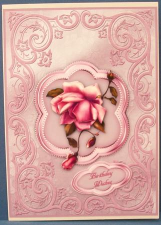 The Blush Rose Card Front with Step by Step by Cheryl French