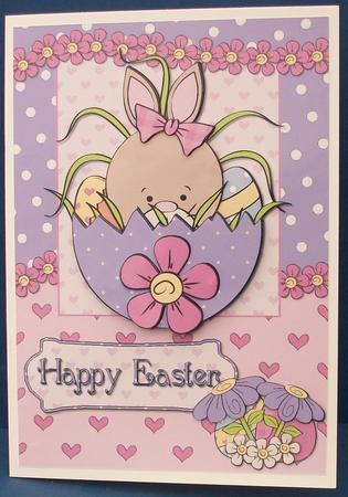 Easter Egg Cutie Card Front and Decoupage by Cheryl French