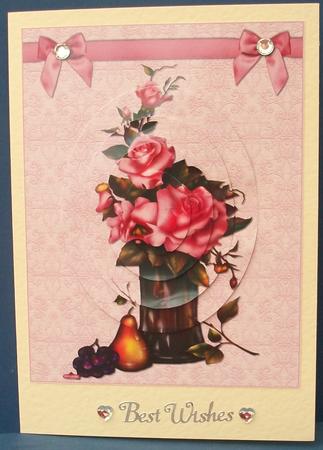 A Vase of Pink Roses by Cheryl French