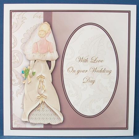 Brown and Teal Wedding 8x8 Card Front by Cheryl French