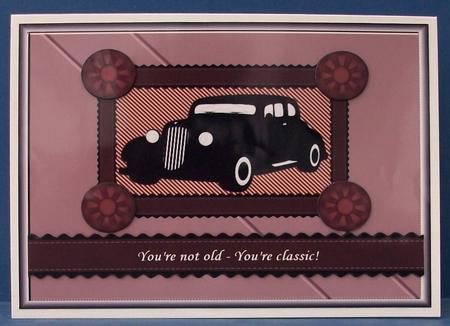 Classic Car Silhouette - Birthday Dad Number 1 by Cheryl French