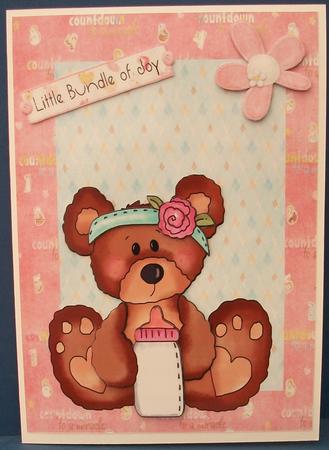 Baby Girl Bear with Bottle by Cheryl French