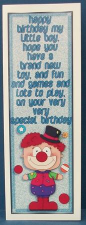 For My Little Boy Clown Large Dl Card by Cheryl French