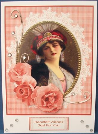 Victorian Cameo with Roses by Cheryl French
