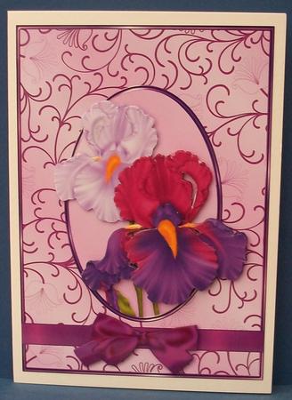 Beautiful Iris Quick Card with Decoupage by Cheryl French