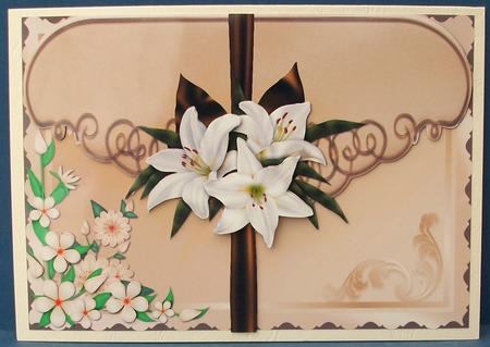 White Orchids Faux Envelope Card by Cheryl French