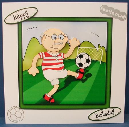 Bert Plays Football Quick Card N 3D Decoupage by Cheryl French