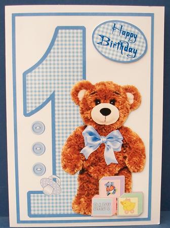 Birthday Bear (boy) 1 Year Old by Cheryl French