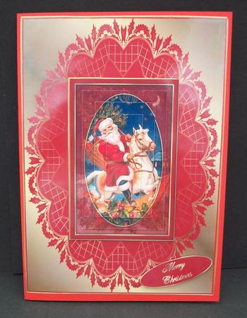 Vintage Santa Quick Card Front with Pyramage by Cheryl French
