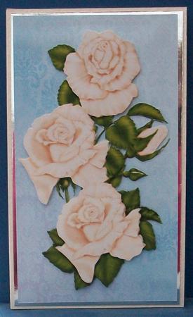 Cream Roses Dl with Decoupage by Cheryl French