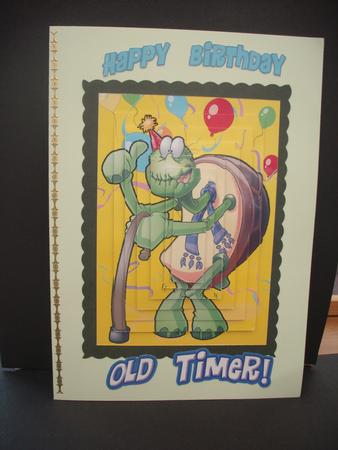 Happy Birthday Old Timer Pyramid. by Cheryl French