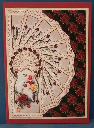 Lovebirds Fan Card Topper by Cheryl French