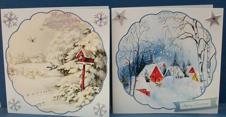 Vintage Christmas Scenes Card Fronts by Cheryl French