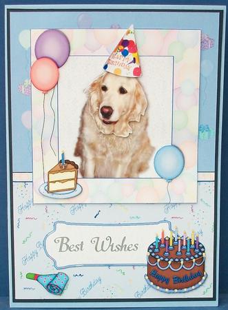 Golden Retriever Dog Birthday Card Front by Cheryl French