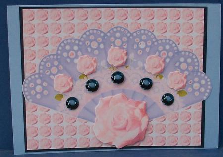 Pink and Blue Fan by Cheryl French