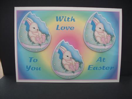 Rainbow Easter Egg Bunny by Cheryl French