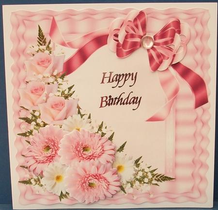 8x8 Delicate Pink Florals on Satin Ribbon Frame by Cheryl French