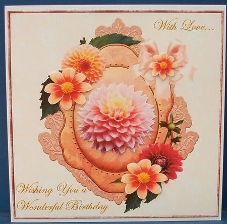 Floral Dahlia Birthday Card by Cheryl French