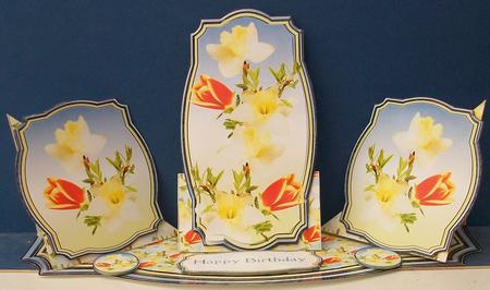 Triple Twist Easel Card - Spring Flowers by Cheryl French