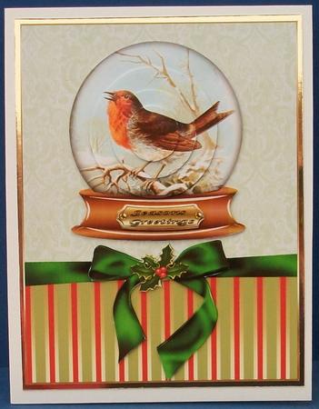 The Vintage Christmas Robin Snowglobe by Cheryl French