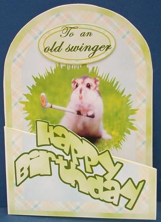 Hamster Golfer Cutaway Card by Cheryl French