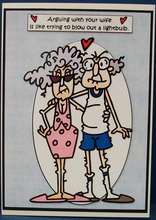 Gus Doesn't Argue with Stella Quick Card by Cheryl French