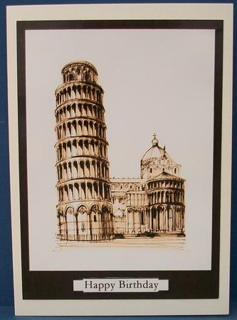Leaning Tower of Pisa - Sepia Sketch by Cheryl French